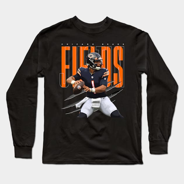 Justin Fields Long Sleeve T-Shirt by caravalo